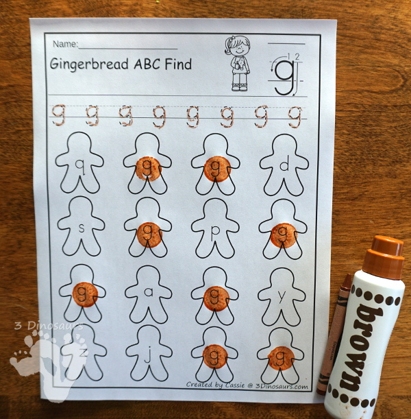 Free Gingerbread Man Story ABC Easy Reader Book - 10 page book with abc themes for parts for the gingerbread man story - 3Dinosaurs.com