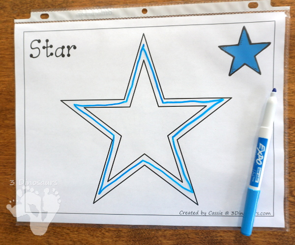 Free Shape Playdough Mats - 11 shape mats to use with kids - do tracing with the free shape playdough mats - 3Dinosaurs.com