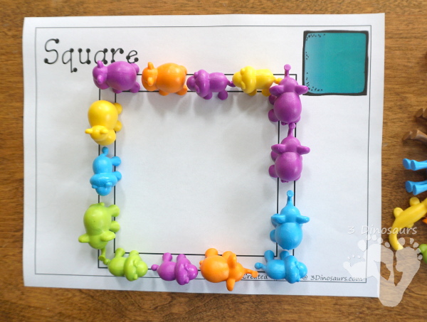 Free Shape Playdough Mats - 11 shape mats to use with kids - hands-on items with the play dough shape mats- 3Dinosaurs.com