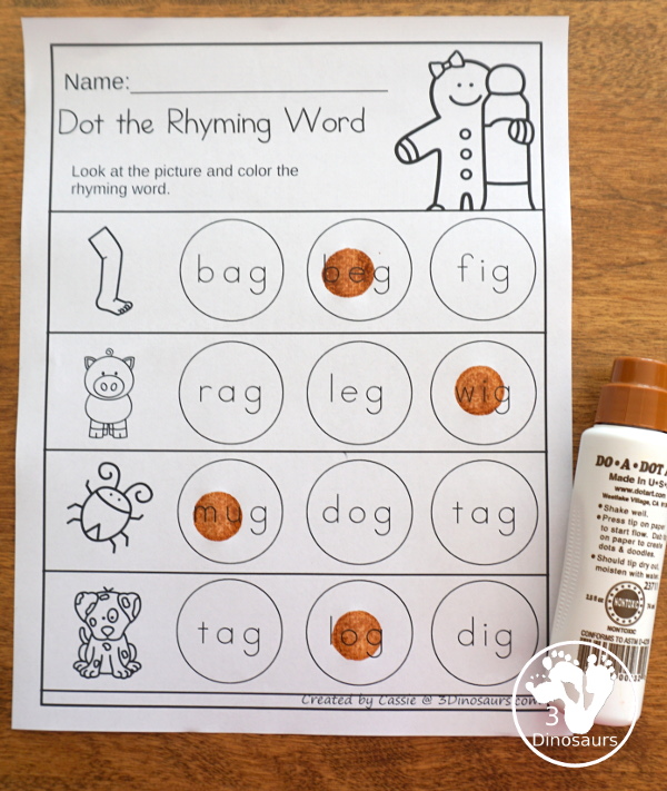 Gingerbread Pack for PreK & Kindergarten - with activities for different ages all-around a Gingerbread Man theme. There is a mix of hands-on and no-prep printables for kids to learn with - 3Dinosaurs.com