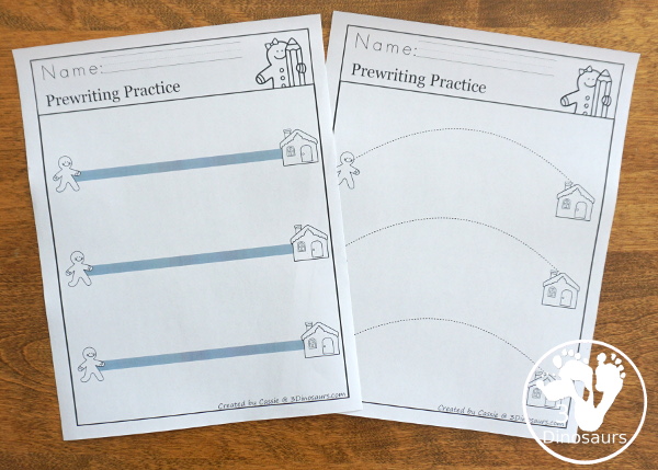 Gingerbread Pack for PreK & Kindergarten - with activities for different ages all-around a Gingerbread Man theme. There is a mix of hands-on and no-prep printables for kids to learn with - 3Dinosaurs.com