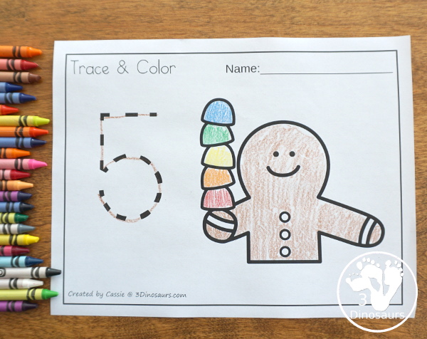 Gingerbread Pack for PreK & Kindergarten - with activities for different ages all-around a Gingerbread Man theme. There is a mix of hands-on and no-prep printables for kids to learn with - 3Dinosaurs.com