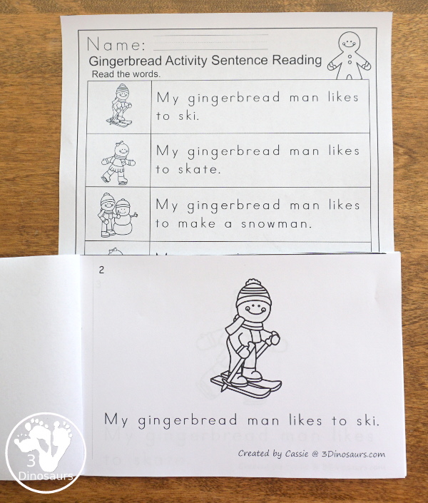 Gingerbread Pack for PreK & Kindergarten - with activities for different ages all-around a Gingerbread Man theme. There is a mix of hands-on and no-prep printables for kids to learn with - 3Dinosaurs.com