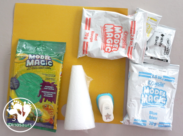 Model Magic Christmas Tree - A fun fine motor Christmas Craft you can do with kids - 3Dinosaurs.com