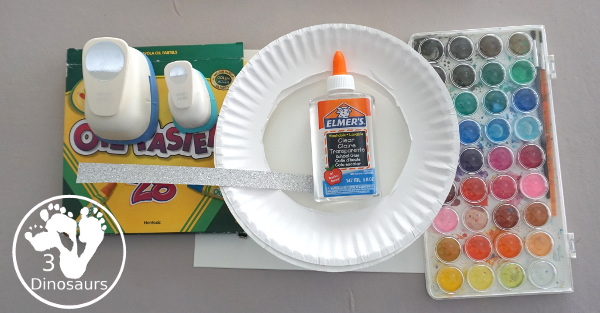 Christmas Ornament Wreath - a super easy wreath craft to make for Christmas - an easy picture of the supplies that we used - 3Dinosaurs.com  