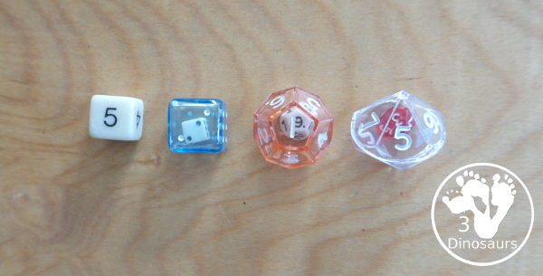 Free Addition Roll & Make Mats - with 10 colors to pick from  with rolling area, writing equation area, and building area. You also have a recording sheet - 3Dinosaurs.com