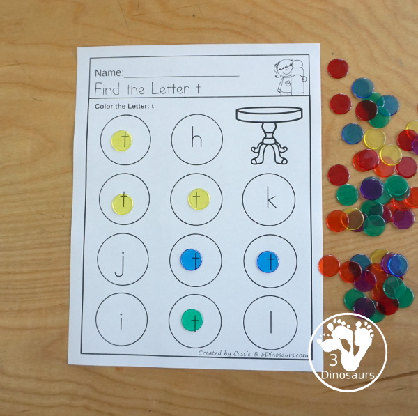 Free Simple A to Z Letter Find for the Whole Alphabet - You have uppercase and lowercase letter finds with 6 letters to find on each page. Super simple layout and easy to use - 3Dinosaurs.com