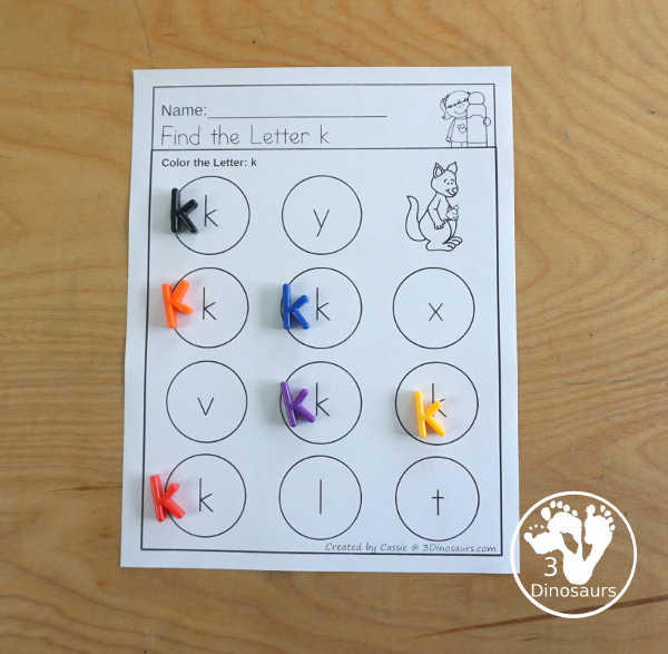 Free Simple A to Z Letter Find for the Whole Alphabet - You have uppercase and lowercase letter finds with 6 letters to find on each page. Super simple layout and easy to use - 3Dinosaurs.com