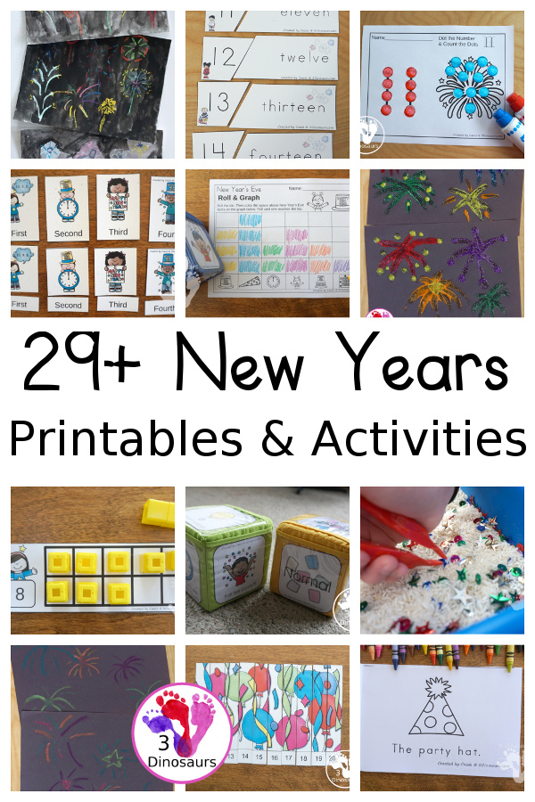 New Year Activities & Printables - 3Dinosaurs.com