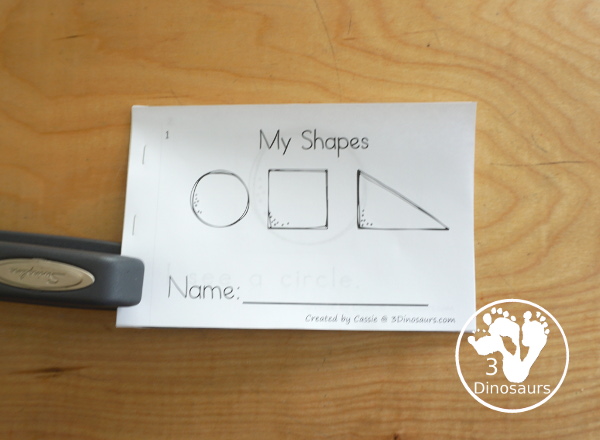 Free Shapes Easy Reader Book Printable - a fun 13 page easy reader book with 12 shapes for kids to learn - 3Dinosaurs.com