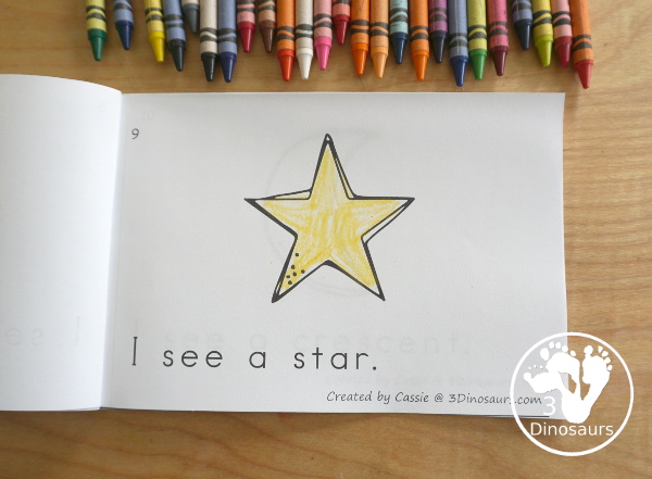 Free Shapes Easy Reader Book Printable - a fun 13 page easy reader book with 12 shapes for kids to learn - 3Dinosaurs.com