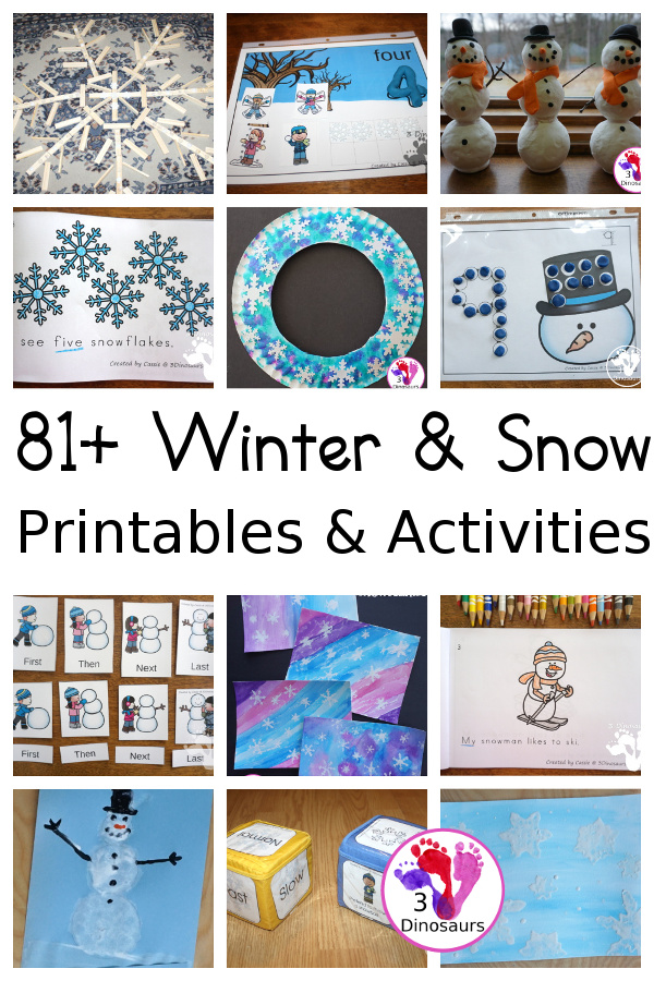 Winter & Snow Activities & Printables - 3Dinosaurs.com