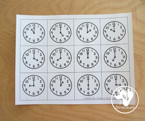Free Fireworks Telling Time Puzzle - The telling time puzzle works on telling time with hourly time on an analog clock and written words for each hour a great hands-on telling time printable- 3Dinosaurs.com