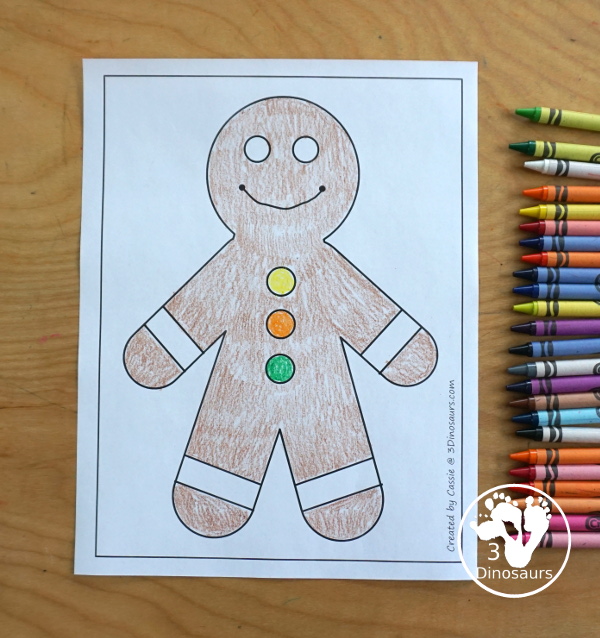 Free Gingerbread Man Fine motor Mats - with gingerbread templates, gingerbread tracing mat, gingerbread dot marker mat all to work on fine motor skills for any gingerbread theme- 3Dinosaurs.com