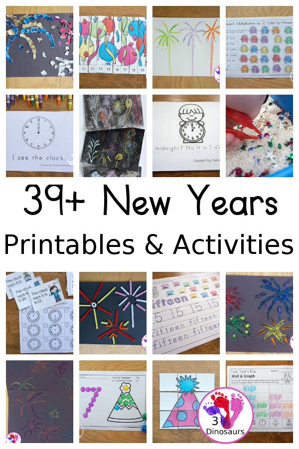 New Year Activities & Printables - 3Dinosaurs.com