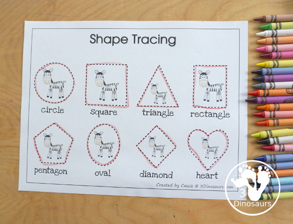 Free Romping & Roaring Z Pack Letter Pack: Z is for Zebra - a letter z pack that has prewriting, finding letters, tracing letters, coloring pages, shapes, puzzles, and more - 3Dinosaurs.com