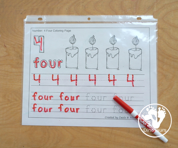Free Christmas Number Color & Trace - Numbers o to 10 with counting the Christmas items and tracing the number and number word for each number with 11 pages of printables for prek and kindergarten - 3Dinosaurs.com