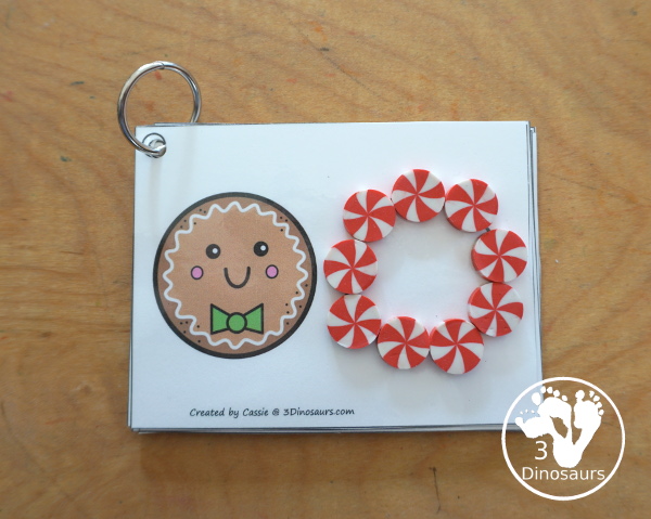 Free Gingerbread Shape Tracing Card Printable - has 12 shapes for kids to trace. You have a picture of the gingerbread man face with the shape, and then a shape to trace. 3Dinosaurs.com