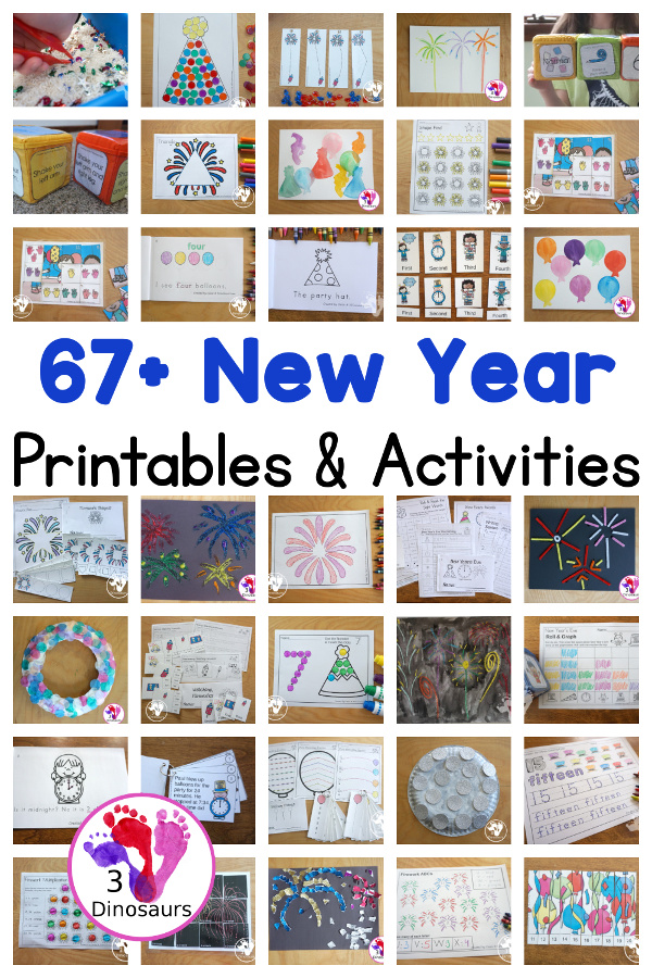 New Year Activities & Printables - 3Dinosaurs.com