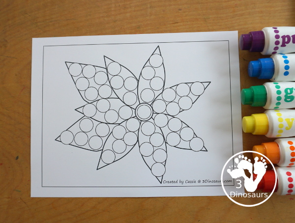 Free Poinsettia Fine Motor Mats - it has two poinsettia templates, a poinsettia tracing page, a poinsettia dot marker page, a poinsettia q-tip page, and a poinsettia template to cut out and make a poinsettia. A great fine motor set for kids - 3Dinosaurs.com