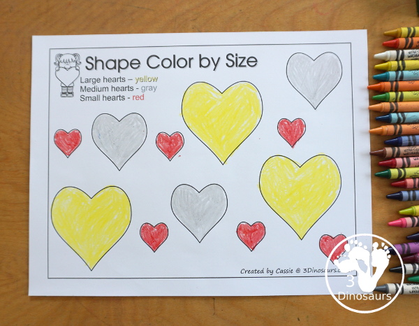 Free Romping & Roaring Heart Pack - 10 pages of activities - a mix of hands-on and no-prep printables for learning the heart shape - 3Dinosaurs.com