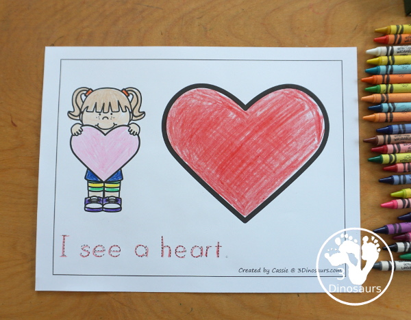 Free Romping & Roaring Heart Pack - 10 pages of activities - a mix of hands-on and no-prep printables for learning the heart shape - 3Dinosaurs.com