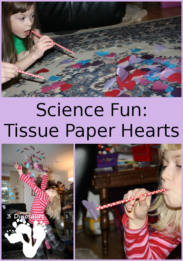  Science Fun with Tissue Paper Hearts - 3Dinosaurs.com