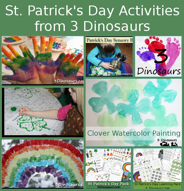 St Patrick’s Day Printables & Activities on 3 Dinosaurs