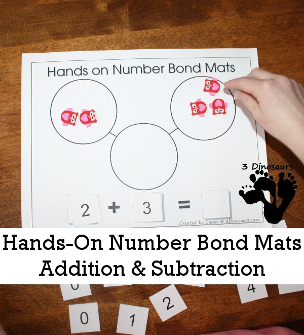 Free Hands on Number Bond Mats: Addition & Subtraction - 3Dinosaurs.com