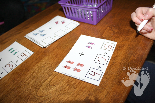 Free Roaring Fun Medieval Dragon Themed Addition Cards - 16 addition write on cards for kids to learn with - 3Dinosaurs.com