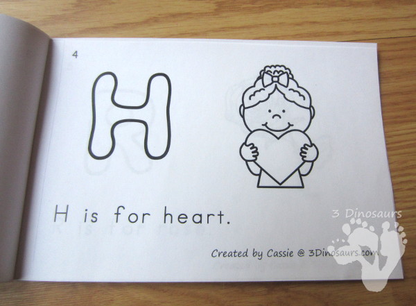 FREE ABC Themed Valentines Easy Reader Book - 10 page book - 3Dinosaurs.com