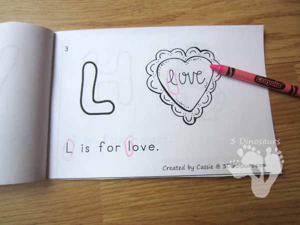 FREE ABC Themed Valentines Easy Reader Book - 10 page book - 3Dinosaurs.com