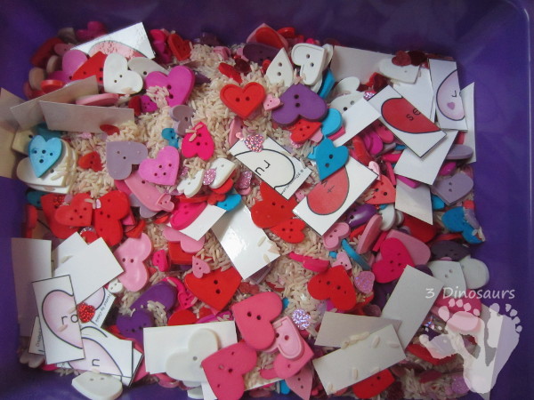 FREE Valentines Sight Word Puzzles for sensory bags or sensory bins - a fun hands-on way to work on 3 letter sight words. - 3Dinosaurs.com