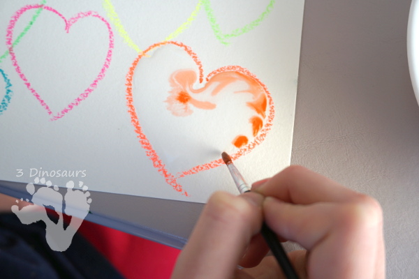 Watercolor Heart Process Art - a fun way to explore painting with watercolors - 3Dinosaurs.com