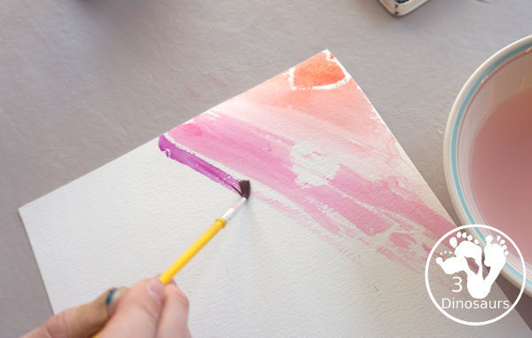 Oil Pastel and & Watercolor Heart Painting - use the watercolors to paint the background - 3Dinosaurs.com