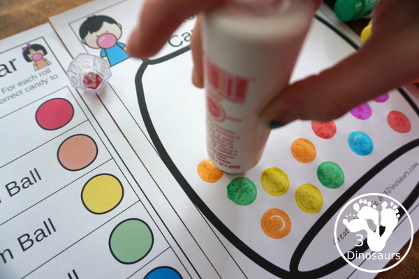 Free Roll a Candy Jar Math - Counting, Addition & Multiplication - There are great for kindergarten, prek, first grade, second grade, and third grade with a great way to reuse math practice  - 3Dinosaurs.com
