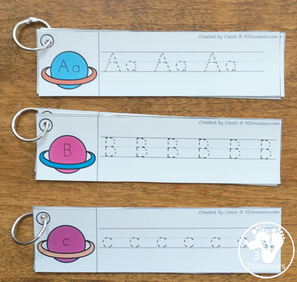 Space Activities Pack for Prewriting, Shapes, ABCs, and Numbers - 189 pages of activities with no-prep worksheets, easy reader books, clip cards and tracing strips. All to help have fun with planets, rockets and moons in easy to prepare pages and hands-on activities  - 3Dinosaurs.com