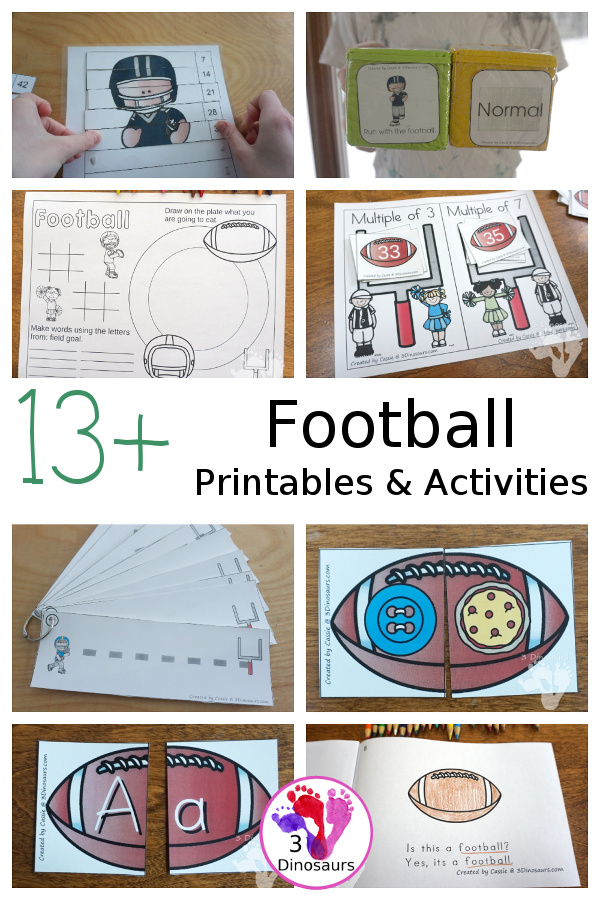 Football Activities & Printables on 3Dinosaurs.com
