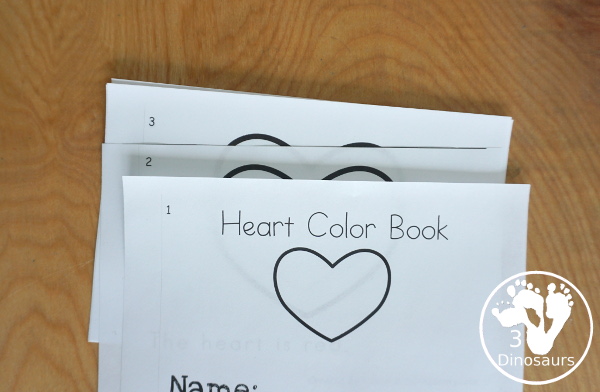 Free Heart Color Easy Reader Book & Clip Cards - 12 pages book with 11 colors and matching clip cards to work on color words  - 3Dinosaurs.com