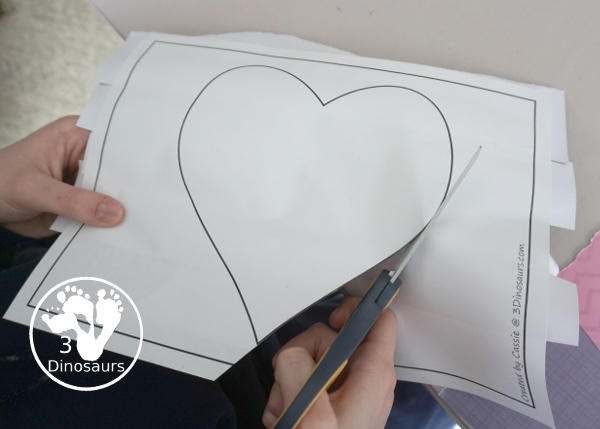 Torn Paper Valentine Hearts are a great fine motor craft for valentines. They are super fun for kids to make and display - 3Dinosaurs.com