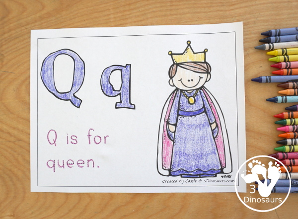 Free Romping & Roaring PQR Review Pack- with letter p, letter q, and letter r printables for reviewing the three letters with tracing, puzzles, coloring pages, finger puppets, game and more- 3Dinosaurs.com