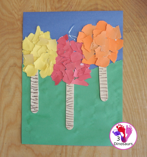 Torn Paper Truffula Trees - a fun fine motor craft to go with the book the Lorax - 3Dinosaurs.com