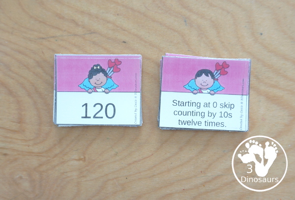 Valentine Skip Counting Set - with no-prep packs, skip counting mats, skip counting 10 piece puzzles, and task cards to work on skip counting from 2 to 12 - 3Dinosaurs.com