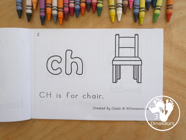 Free Digraph Easy Reader Books: Beginning Digraph Book & Ending Digraph Book - You have two books with a different digraph on each page. You have the letters to color and sentence with the digraph word that matches the picture. - 3Dinosaurs.com