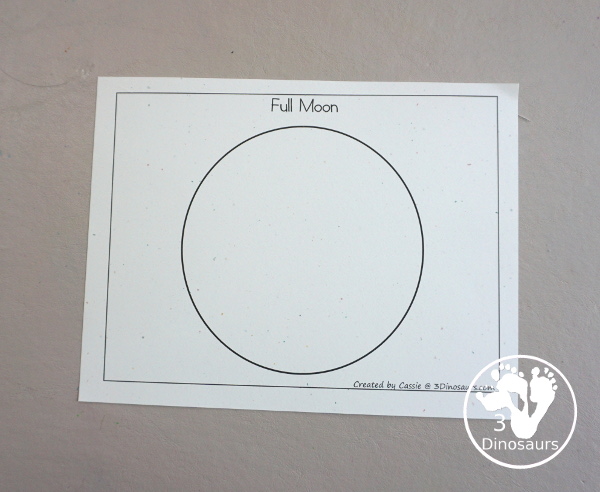 Paper Roll Painted Moon - a simple full moon painting that kids can make with paper roll. Super easy to make and loads of fun to display. - 3Dinosaurs.com
