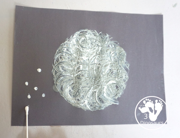 Paper Roll Painted Moon - a simple full moon painting that kids can make with paper roll. Super easy to make and loads of fun to display. - 3Dinosaurs.com