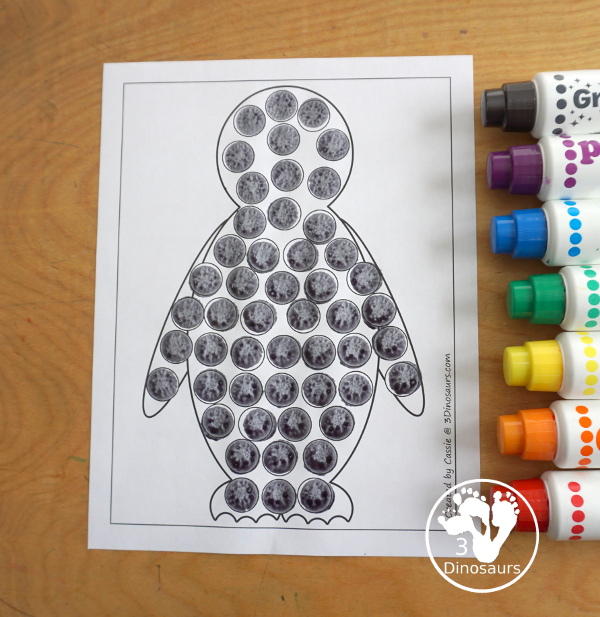 Free Penguin Fine Motor Mats - you have three penguin fine motor mats. You have a penguin template, penguin tracing, and penguin dot marker mat. All great for a penguin fine motor center activities. - 3Dinosaurs.com