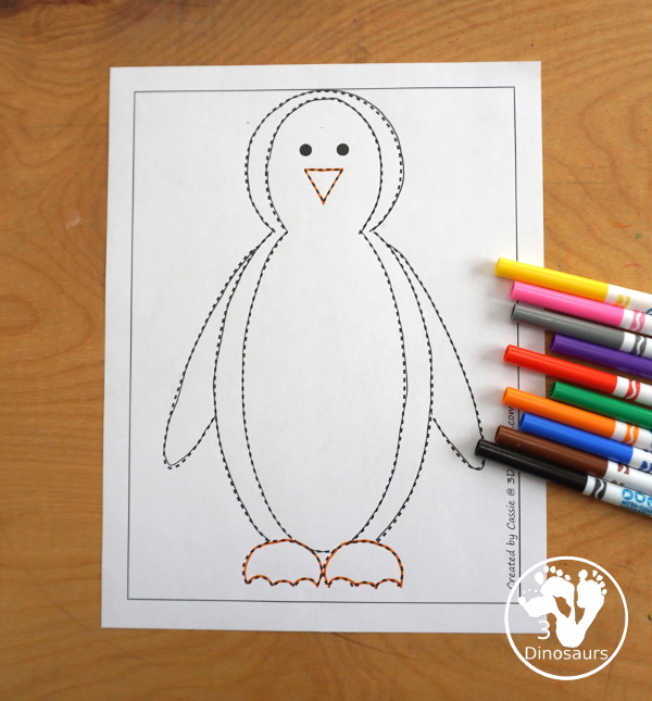 Free Penguin Fine Motor Mats - you have three penguin fine motor mats. You have a penguin template, penguin tracing, and penguin dot marker mat. All great for a penguin fine motor center activities. - 3Dinosaurs.com