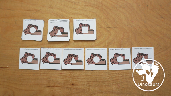 Free Three Little Pigs Shape Sorting Printable -   has sorting for four shapes: circle, square, triangle, rectangle. There are four sorting mats and 6 bricks for each shape mat to sort  - 3Dinosaurs.com - 3Dinosaurs.com