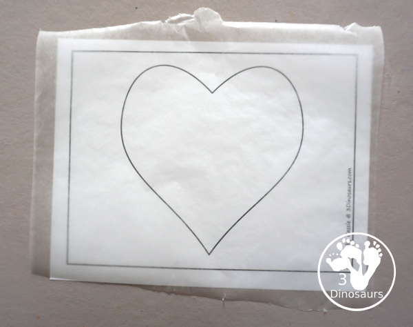 Stained Glass Hearts Craft For Valentine's Day - a simple wax paper craft for kids with tissue paper glue and tissue paper. - 3Dinosaurs.com
